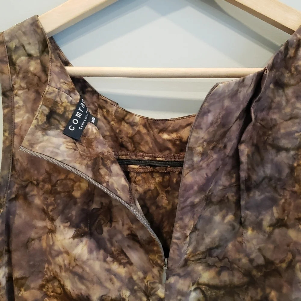 Comrags Injection Print Midi Sheath Dress Ruffle Details  Made in Canada NWOT - Picture 11 of 15